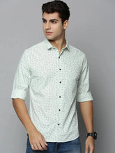 Men Green Printed Casual Shirt-HARPERPRINT-1699-Green